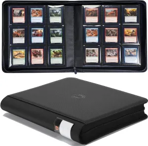 Toploader Binder, Holds 288 Top Loaders | Label Design| Ringless 9-Pocket for 3" x 4" Rigid Card Sleeve Holders for Trading Cards TCG,MTG,YGO, or Sports Cards and More