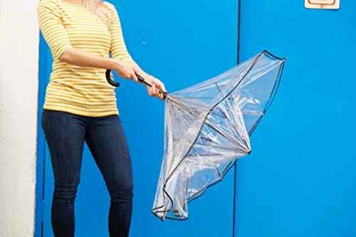 totes InBrella Reverse Close Umbrella, Clear