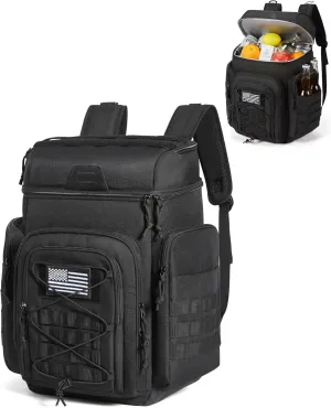 TOURIT 30L (42 Cans) Tactical Cooler Backpack – Military-Grade Insulated Back Pack with 16H Ice Retention, Leakproof Multi-Pocket Cooler Bag for Camping & Hiking, Featuring DIY Hook & Loop Panel