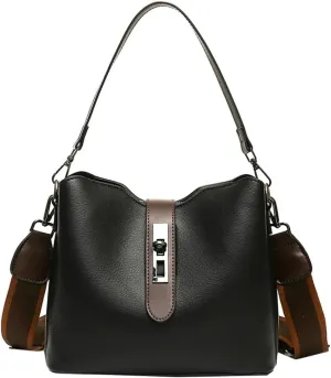 Trendy Bucket Bag for Women Vegan Leather Shoulder Crossbody Bags Small Tote Handbags Top-handle Satchels