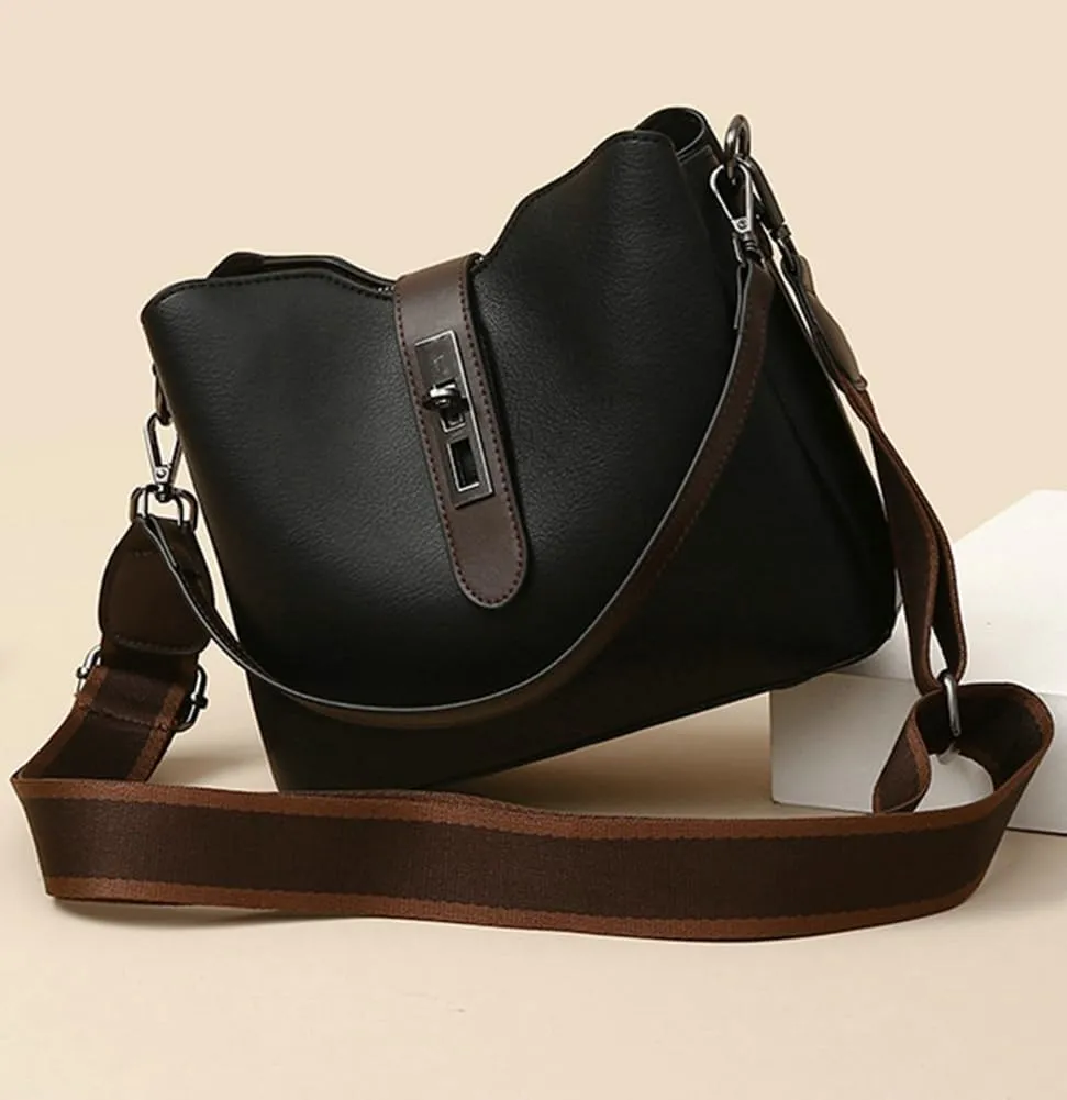Trendy Bucket Bag for Women Vegan Leather Shoulder Crossbody Bags Small Tote Handbags Top-handle Satchels