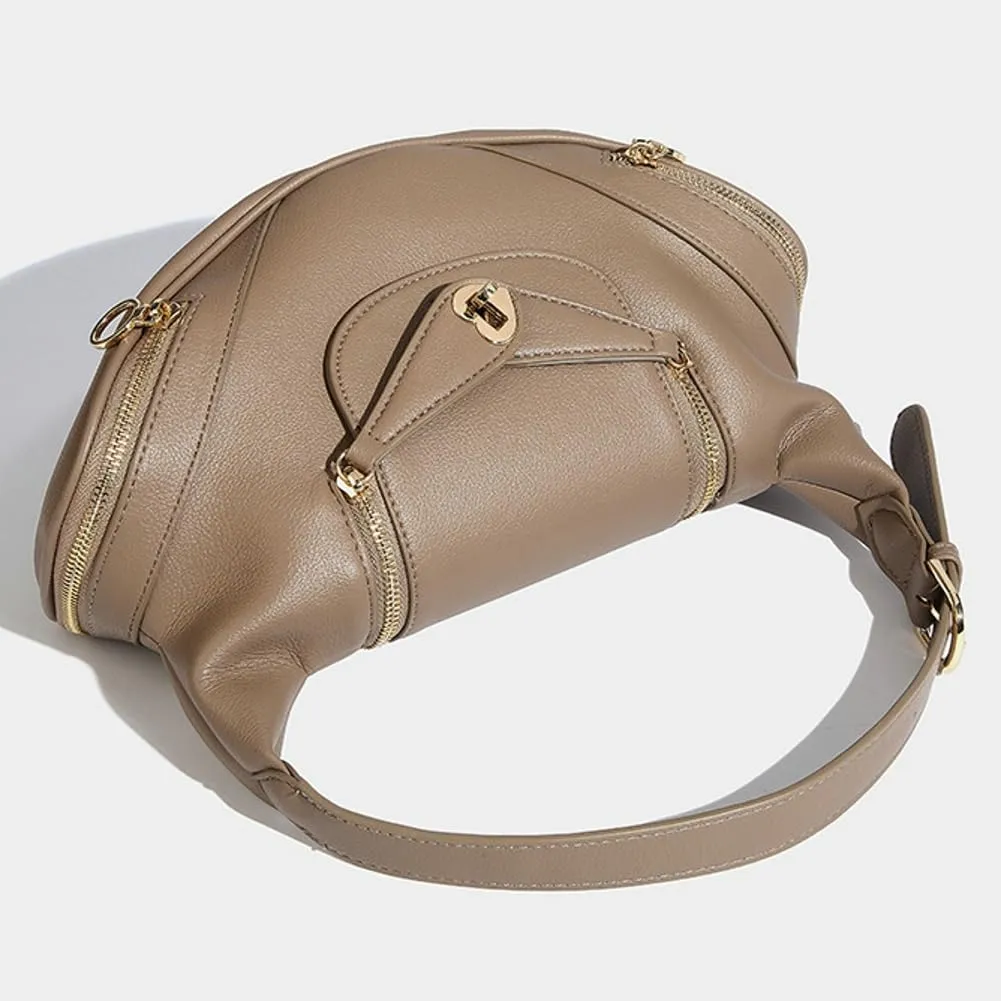 Trendy Vegan Leather Shoulder Bags for Women Small Commuting Tote Purse Handbags Designer Satchels with Buckle