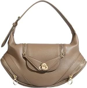 Trendy Vegan Leather Shoulder Bags for Women Small Commuting Tote Purse Handbags Designer Satchels with Buckle