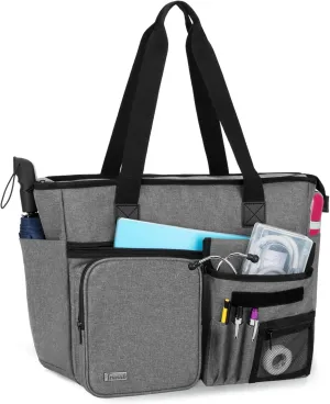 Trunab Nurse Tote Bag for Work with Padded 15.6” Laptop Sleeve, Nurse Bag for Hospice Visit, Home Health Care