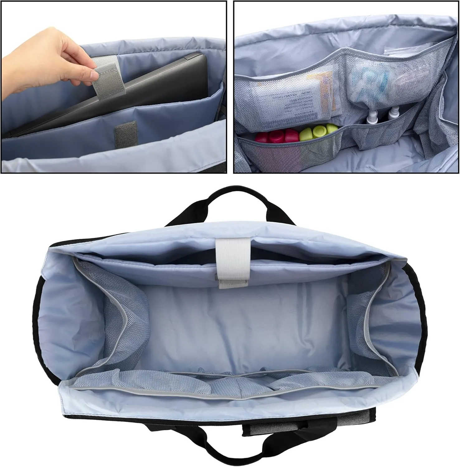 Trunab Nurse Tote Bag for Work with Padded 15.6” Laptop Sleeve, Nurse Bag for Hospice Visit, Home Health Care