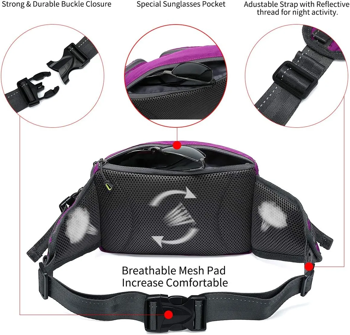 TUDEQU Waist Bag for Men, Mens Fanny Pack Crossbody, Large Fanny Pack for Men with Water Bottle Holders, Hiking Waist Pack