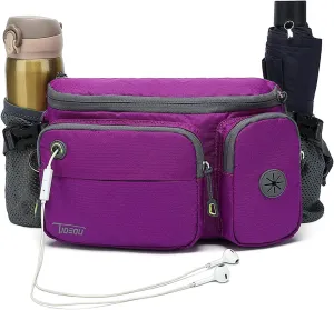 TUDEQU Waist Bag for Men, Mens Fanny Pack Crossbody, Large Fanny Pack for Men with Water Bottle Holders, Hiking Waist Pack