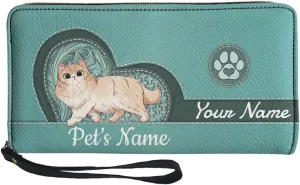 Tuoxiukan Custom Wistlet Wallets for Women with Zipper Personalized Name Wallet Purse PU Leather Customized Mom's Gifts for Mother's Day Anniversary