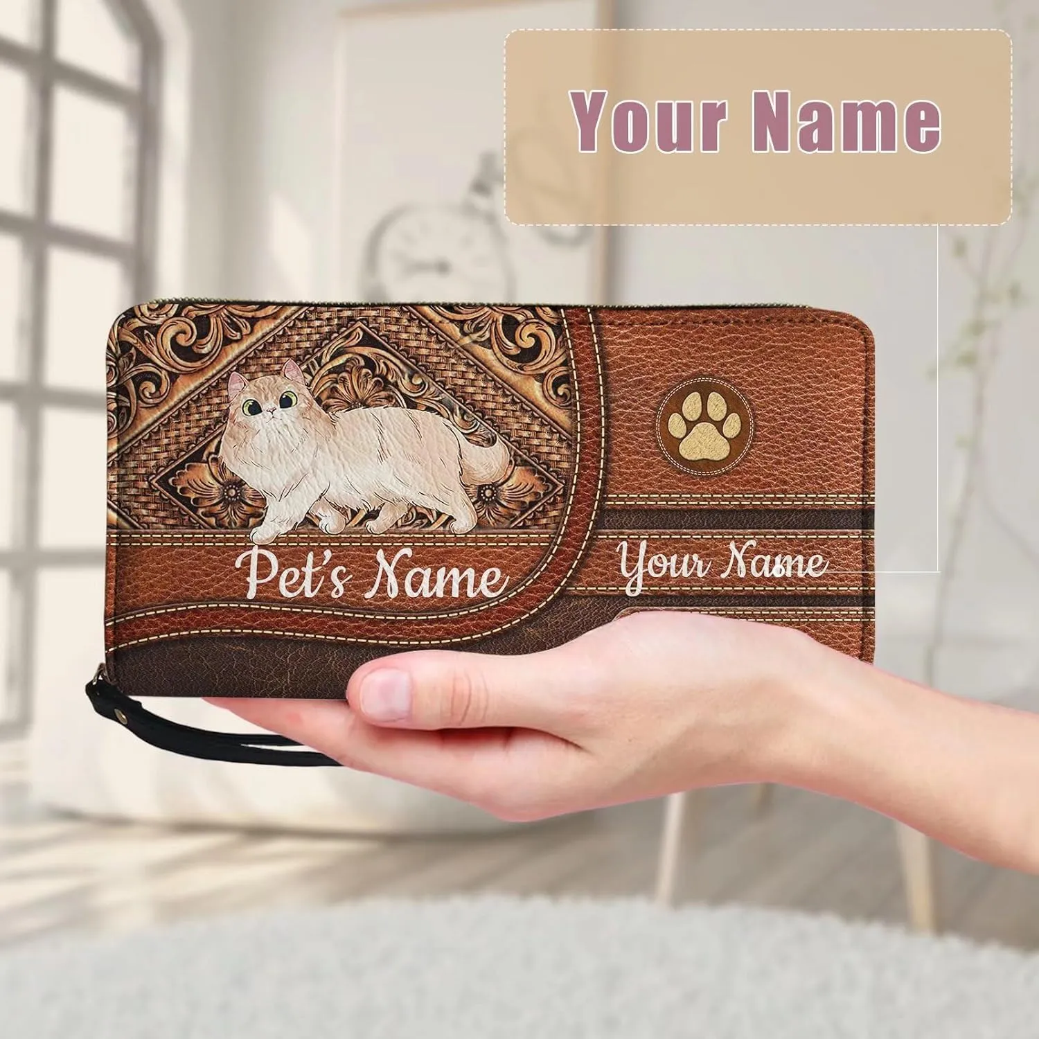 Tuoxiukan Custom Wristlet Wallets For Women Keychain Zipper Personalized Wallets with Name Mens Slim Minimalist Purse Wallets PU Leather Phone Case Cash ID Card Clutch Pouch