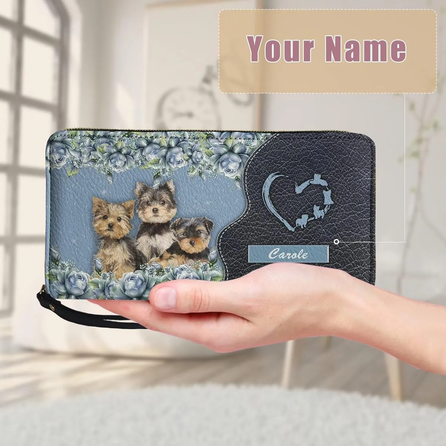 Tuoxiukan Personalized Handbags and Wallet Set for Women Clutch Purse Custom Name Tote Bag Customized Gifts for Mom