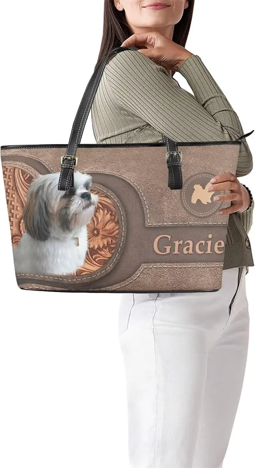Tuoxiukan Personalized Handbags and Wallet Set for Women Clutch Purse Custom Name Tote Bag Customized Gifts for Mom