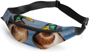 Two Mallard Ducks Belt Bag with Adjustable Strap, Lightweight Travel Crossbody Bags, Hands-Free Mini Fanny Packs in Running Gym