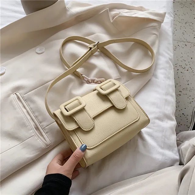 Two Size PU Leather Crossbody Bag For Women 2020 Summer Mini Cross Body Shoulder Bag Lady Contrast Color Handbags and Purses