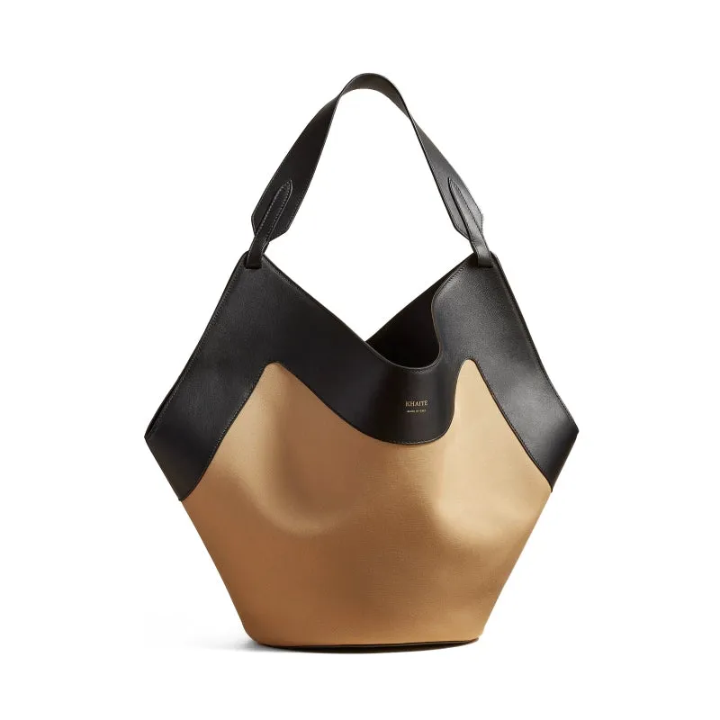 Two-Tone Leather Tote Bag