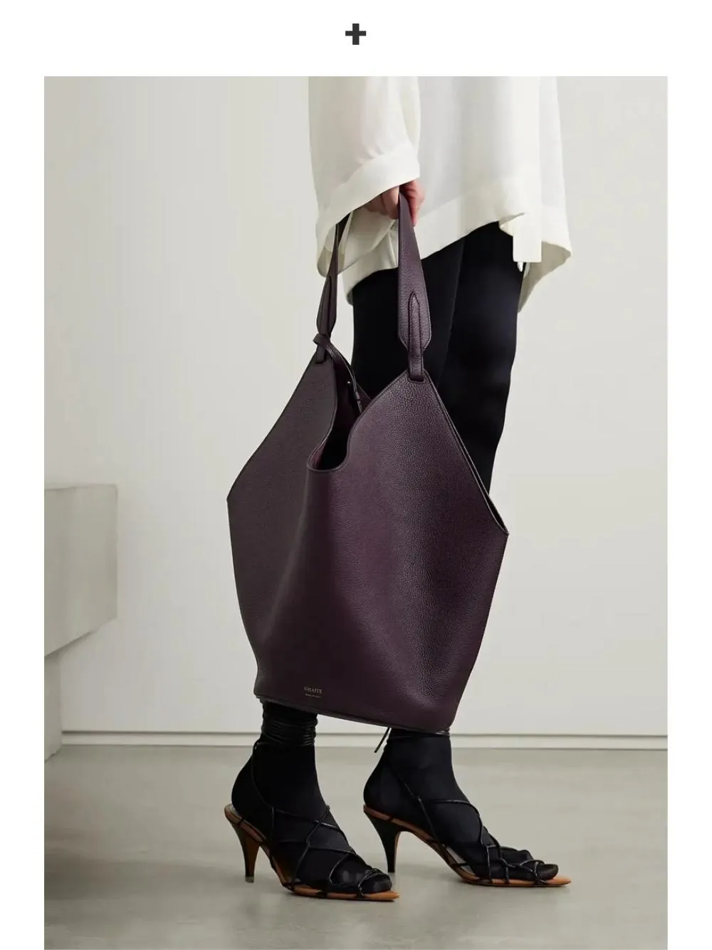 Two-Tone Leather Tote Bag