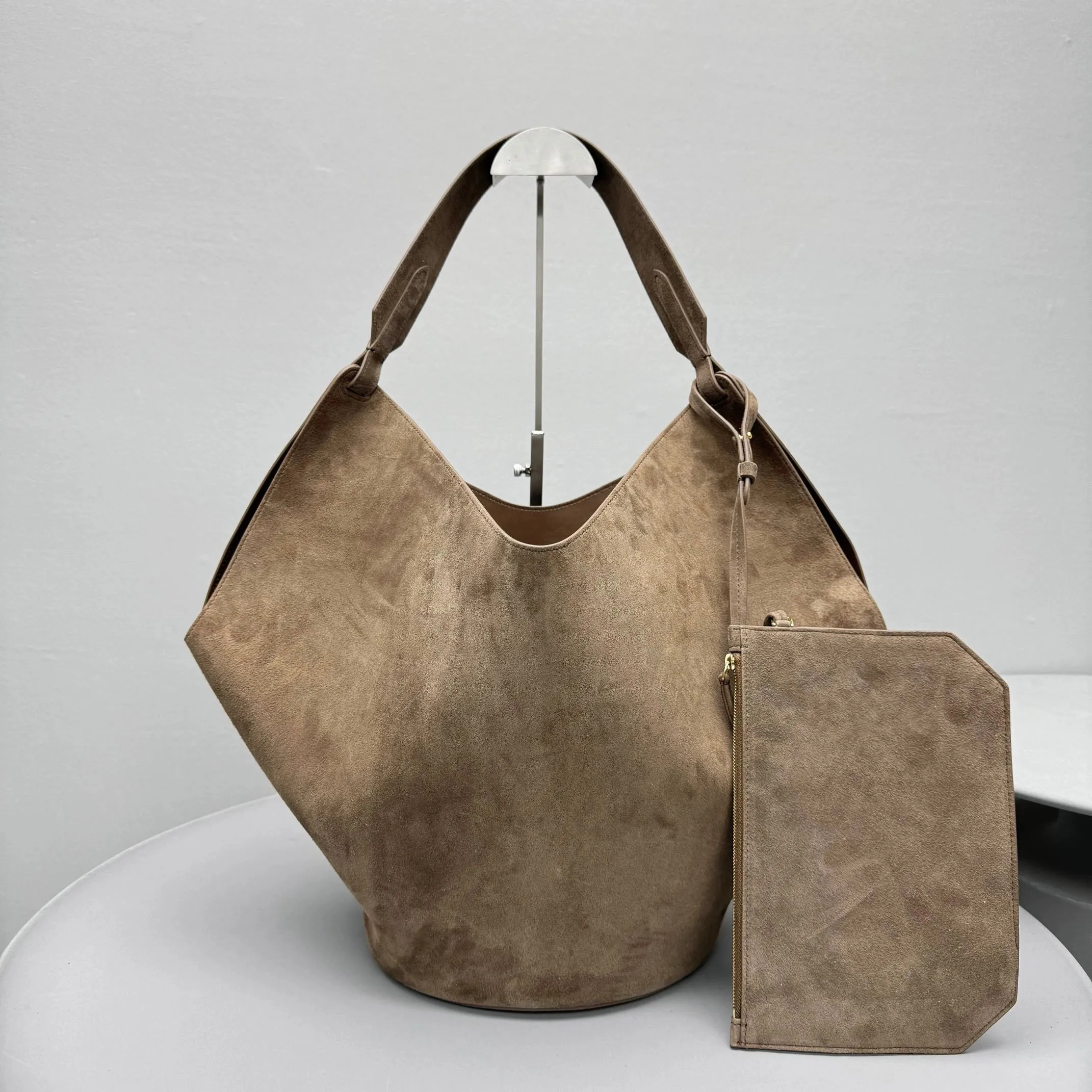 Two-Tone Leather Tote Bag