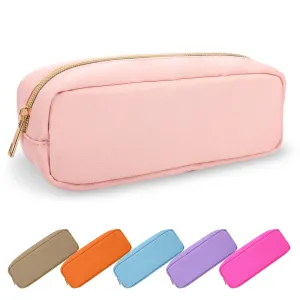 UIXIZQ Waterproof Small Pencil Case Makeup Bag for Purse,Cute Pencil Pouch Preppy Nylon Makeup Brush Holder with Zipper,Girls Portable Storage Case Small Pen Bag for Office College(Slim-Flamingo)