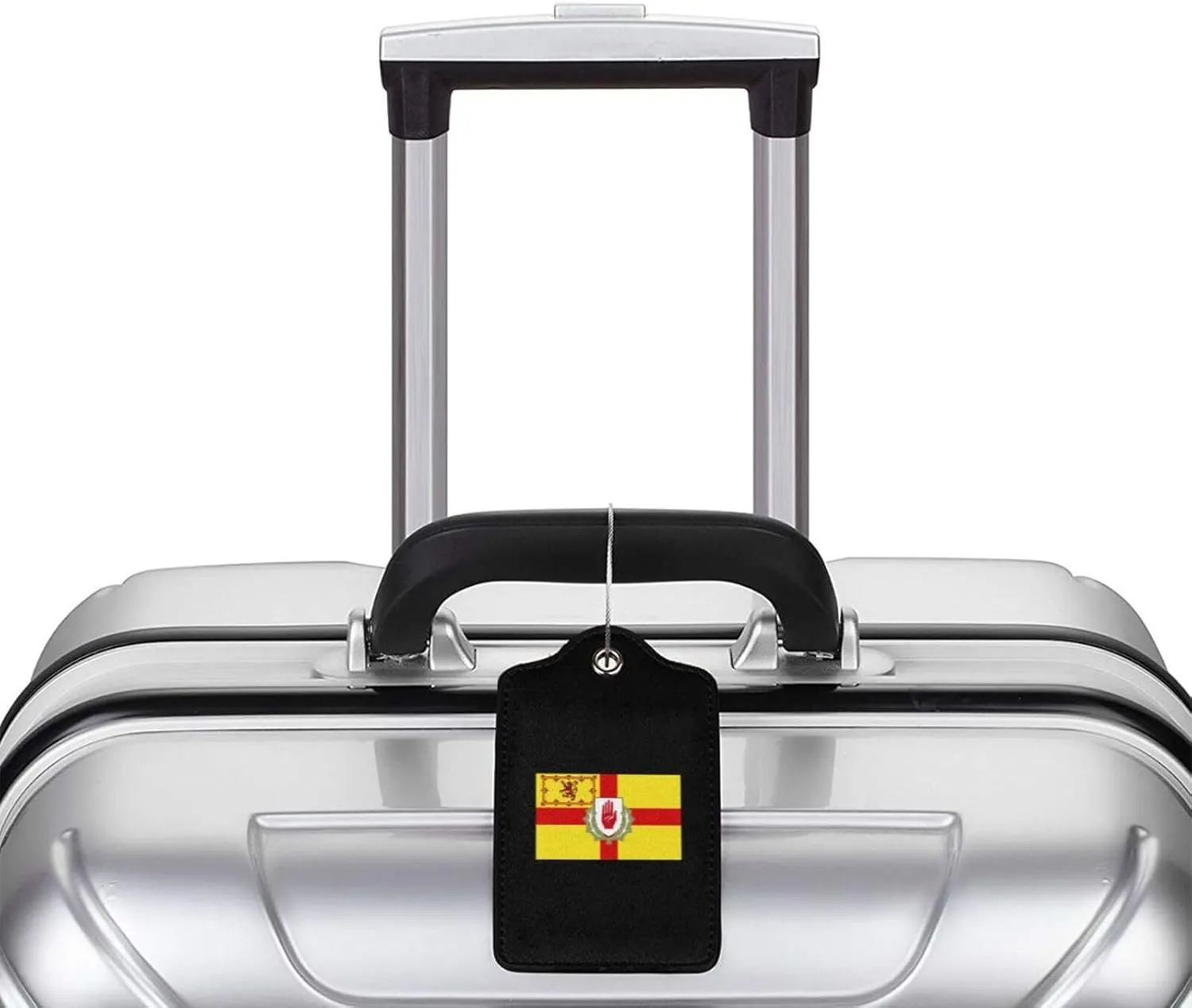 Ulster Scots Flag Leather Baggage Bag Luggage Tags with Stainless Steel Loop and Privacy Cover