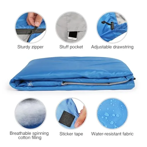 Ultra Lightweight Sleeping Bag w/ Compression Sack for Backpacking