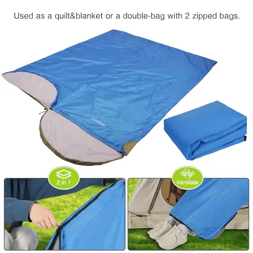 Ultra Lightweight Sleeping Bag w/ Compression Sack for Backpacking
