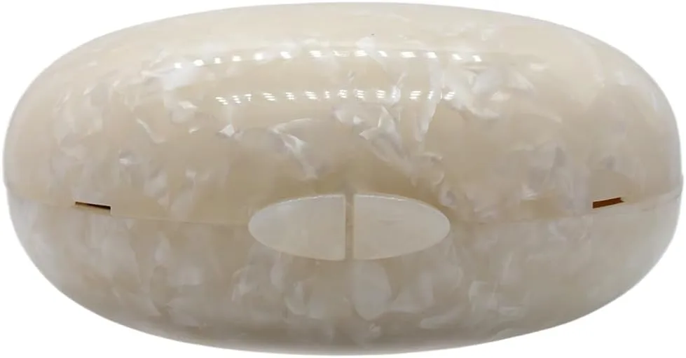 UMREN Lovely Acrylic Shell Shaped Clutch for Women Acrylic Evening Clutch Purse Marble Handbag for Wedding Cocktail Party