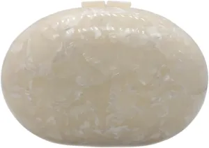 UMREN Lovely Acrylic Shell Shaped Clutch for Women Acrylic Evening Clutch Purse Marble Handbag for Wedding Cocktail Party