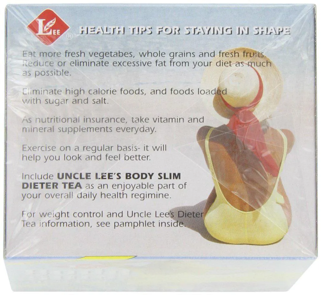 Uncle Lees Body Slim Dieter Tea, Caffeine Free Chinese Herbal Tea with Senna Leaves and Natural Lemon Flavor, Keep Your Diet on Track for a Healthy Weight, 30 Tea Bags Per Box
