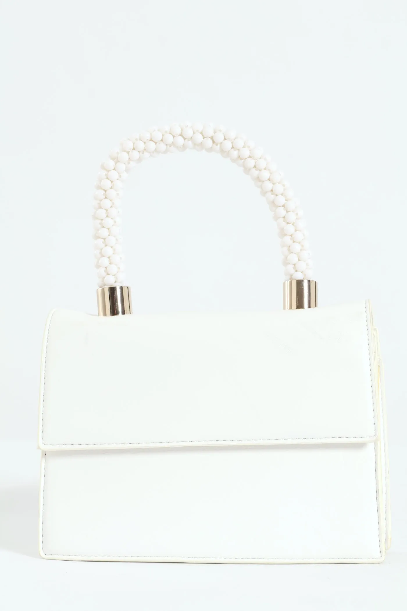 Unique Top Handle Satchel - White