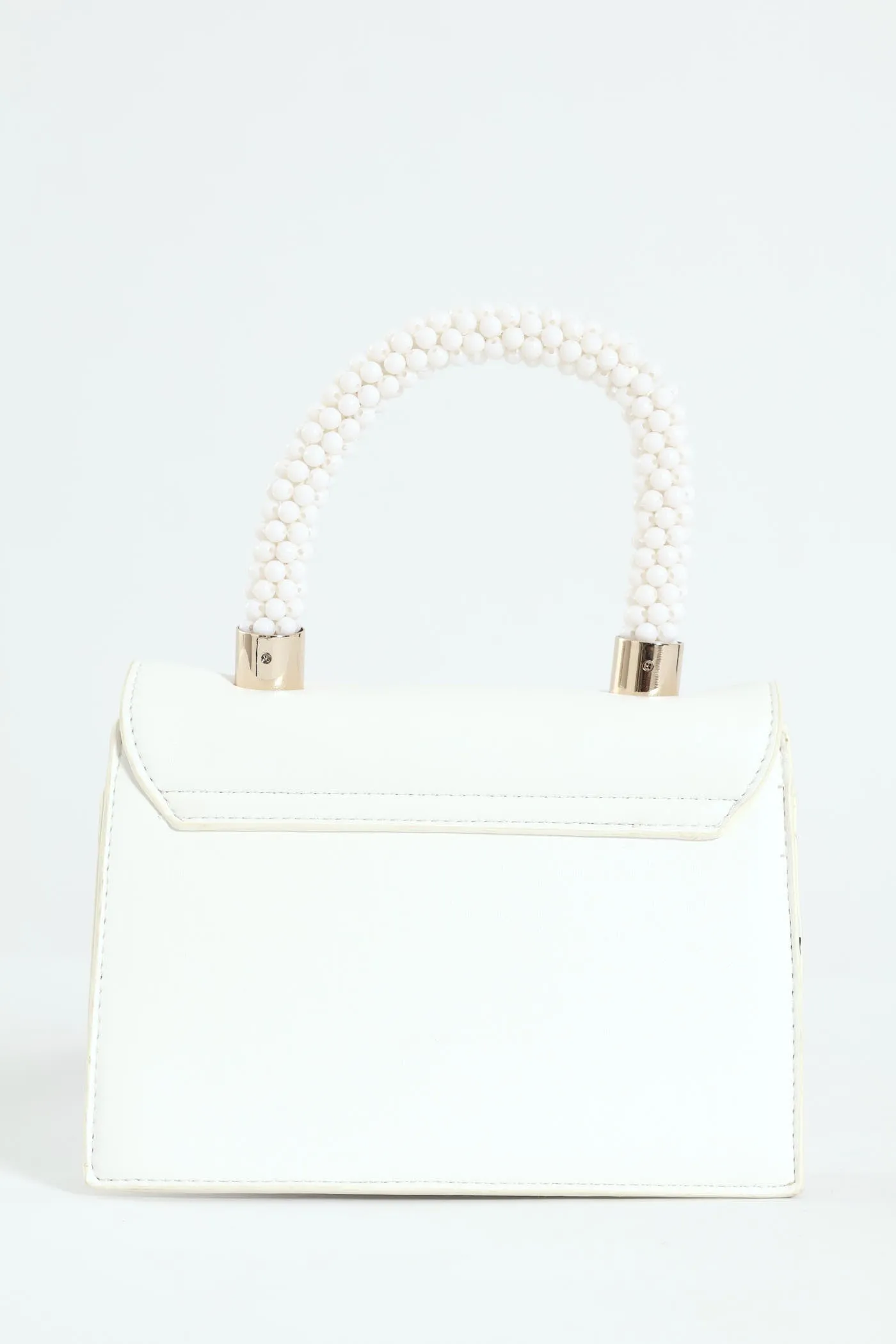 Unique Top Handle Satchel - White