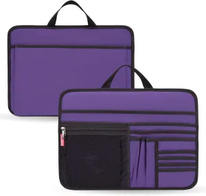 Unisex Bag Briefcase Insert Organizer for Laptop iPad Work Office File Document Storage Organizer (S, Purple)