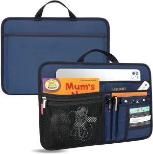 Unisex Bag Briefcase Insert Organizer for Work Office File Document Laptop Storage Organizer (S, Navy)