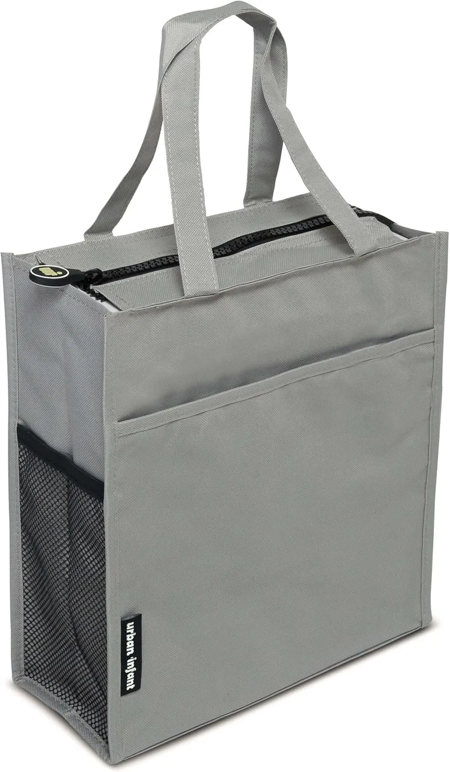 Urban Infant Tote Bag for Kids - Outer Pocket, Name Tag, 2 Mesh Bottle Holders, and Zippered Top