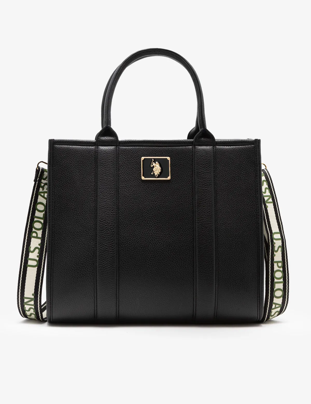 USPA BOX TOTE WITH CROSSBODY STRAP