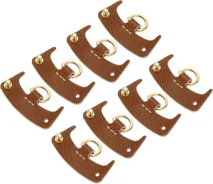 uxcell 8Pcs Leather Purse Straps, 6.4cmx2.7cm Punch-Free Buckle Bag Strap Transformation Accessories for Mini Bag Handbag Crossbody Shoulder Strap, Brown