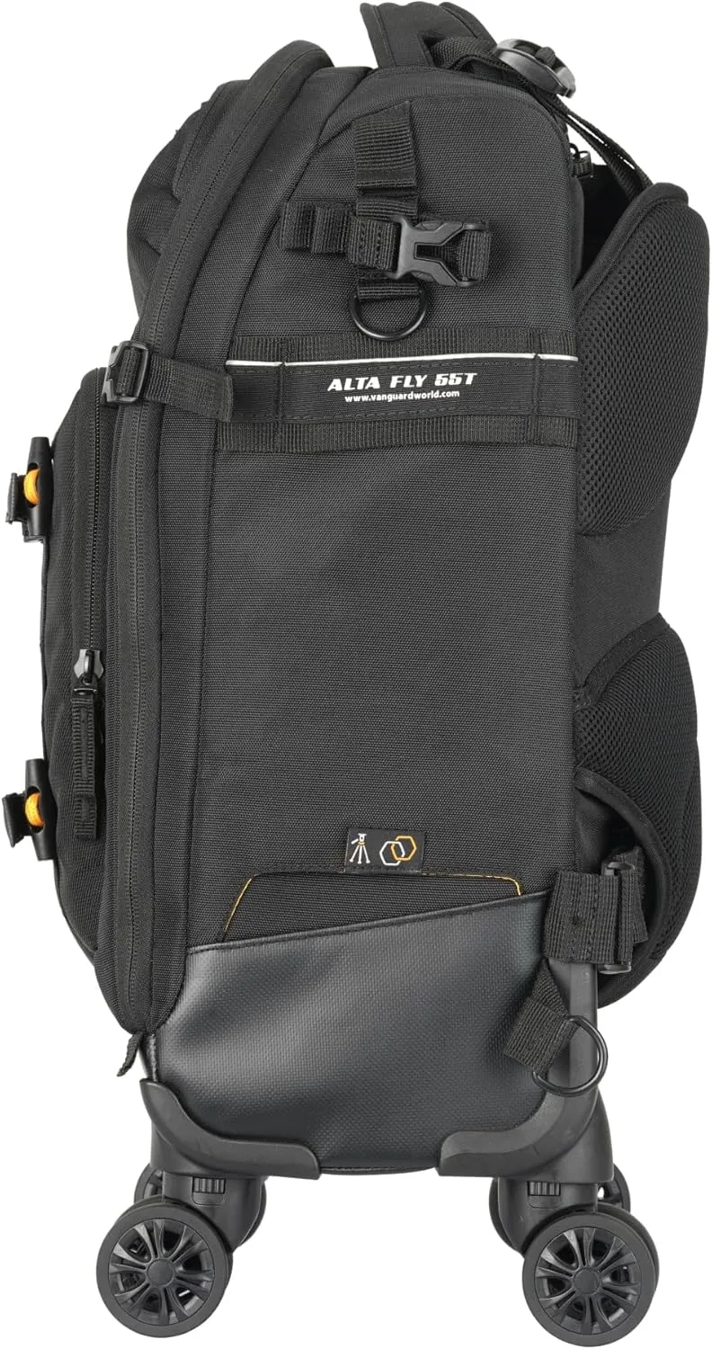 VANGUARD ALTA FLY 55T G2 DSLR Camera Backpack, 8 Wheel Spinner/Trolley, Black