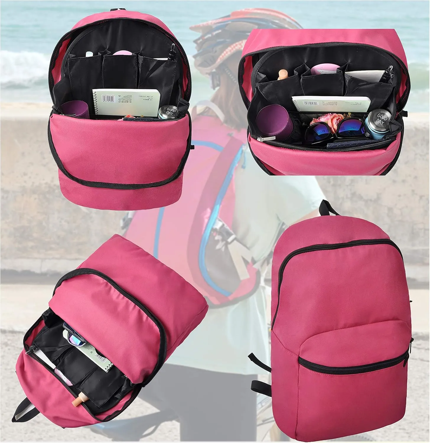Vercord Backpack Organizer Insert Liner Hanging Travel Bag in Bag with Many Pockets