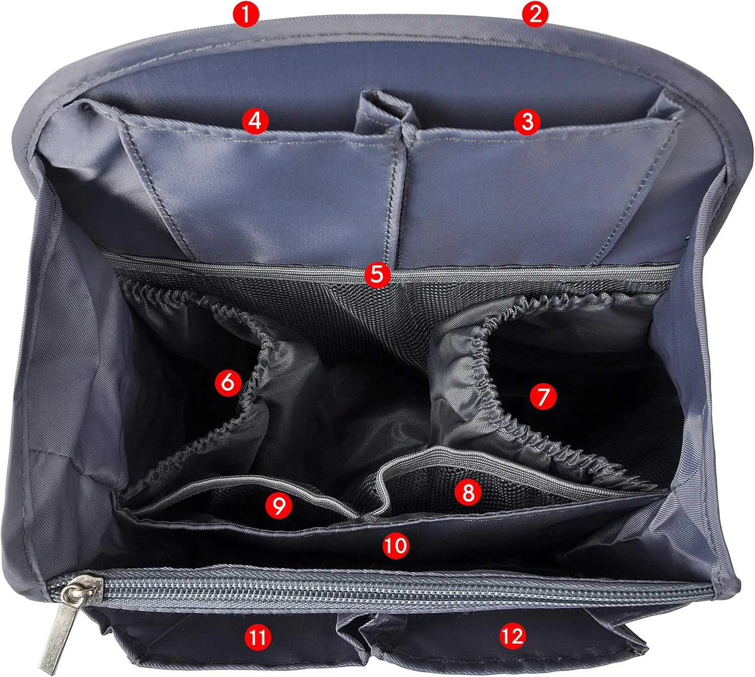 Vercord Backpack Organizer Insert Liner Hanging Travel Bag in Bag with Many Pockets