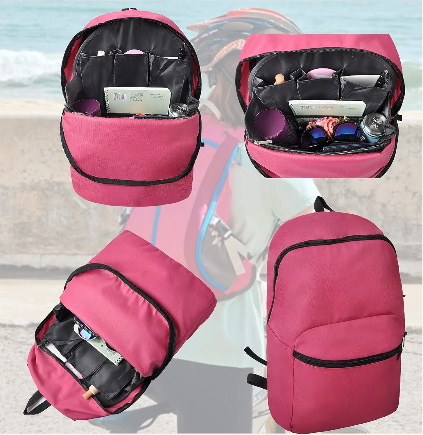 Vercord Backpack Organizer Insert Liner Hanging Travel Bag in Bag with Many Pockets