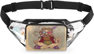 Victory Old Man Clear Fanny Pack Stadium Approved Adjustable Clear Belt Bag Cute Waist Bags for Women Men Travel Sports Events Hiking Concerts