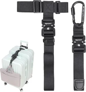 Vigorport Luggage Straps, Straps for Suitcase, Add A Bag Adjustable Luggage Accessories with Carabiner for Connect Your 2 Suitcases, Bag Straps for Luggage