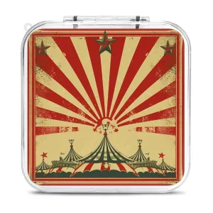 Vintage Circus Background Switch Game Case Switch Game Holder Cartridge Case Storage 12 Games & 2 Micro Sd Card Slots, Travel Carry Cases, Portable Games Card Storage, Hard Shell, Buckle Closure