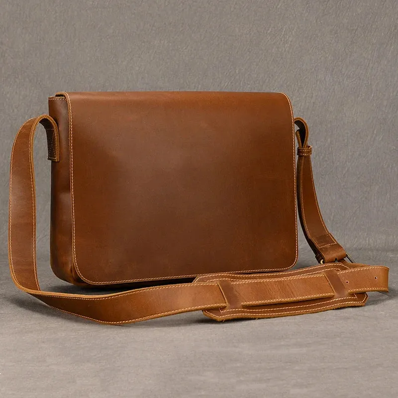 Vintage Crazy Horse Leather Men's Briefcases Laptop Bag A4 Office Bags Men Cover Messenger Bags Men's Leather Bag Computer Bags