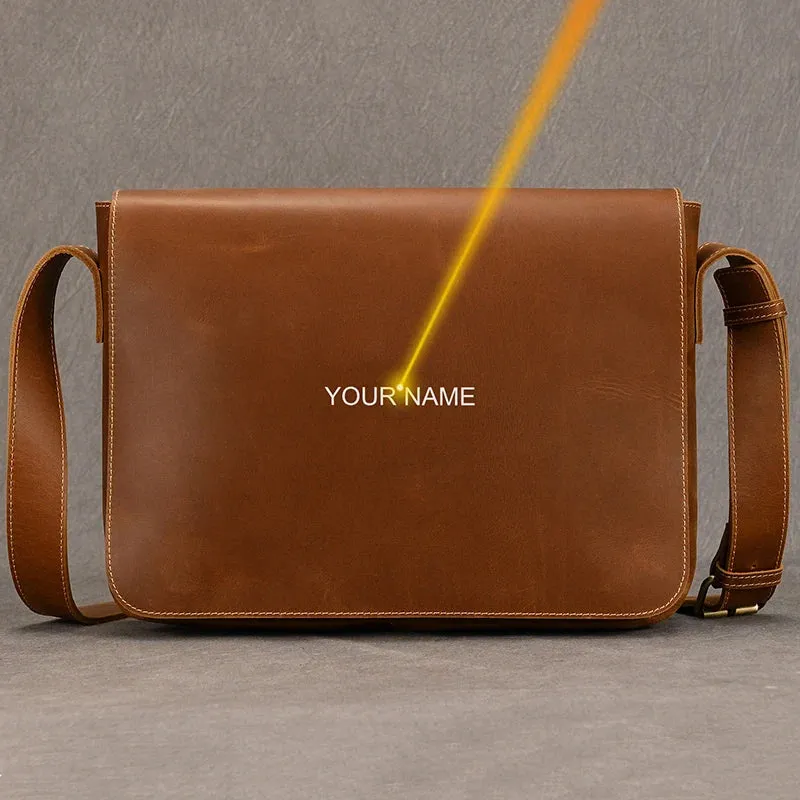Vintage Crazy Horse Leather Men's Briefcases Laptop Bag A4 Office Bags Men Cover Messenger Bags Men's Leather Bag Computer Bags