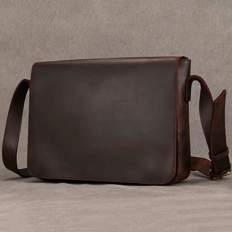 Vintage Crazy Horse Leather Men's Briefcases Laptop Bag A4 Office Bags Men Cover Messenger Bags Men's Leather Bag Computer Bags