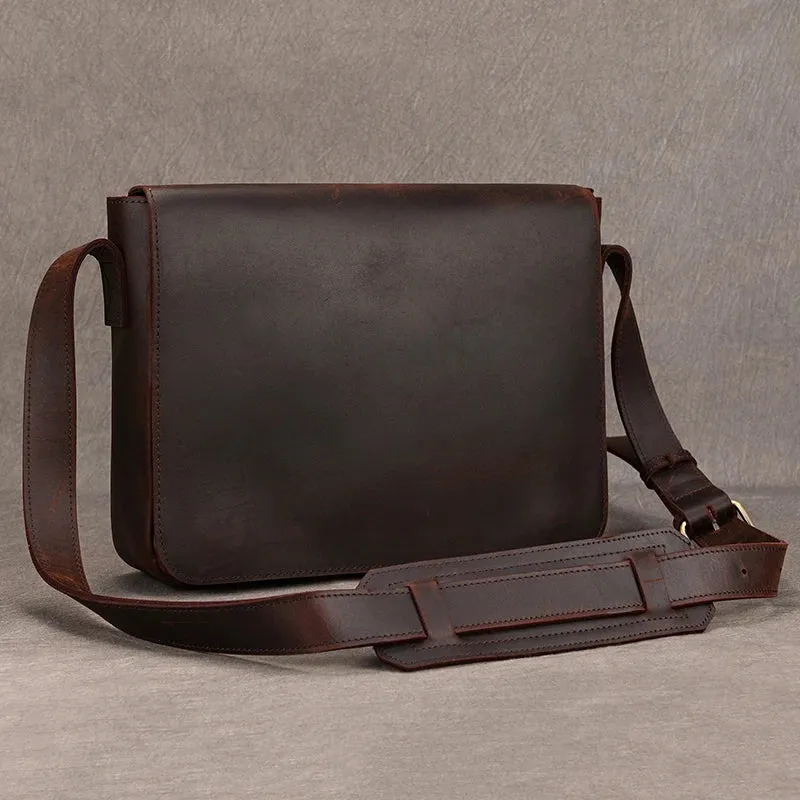 Vintage Crazy Horse Leather Men's Briefcases Laptop Bag A4 Office Bags Men Cover Messenger Bags Men's Leather Bag Computer Bags