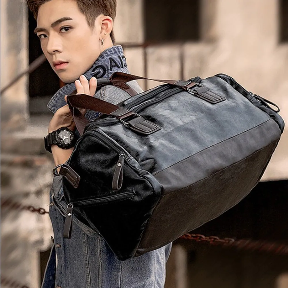 Vintage Leather Duffle Bag