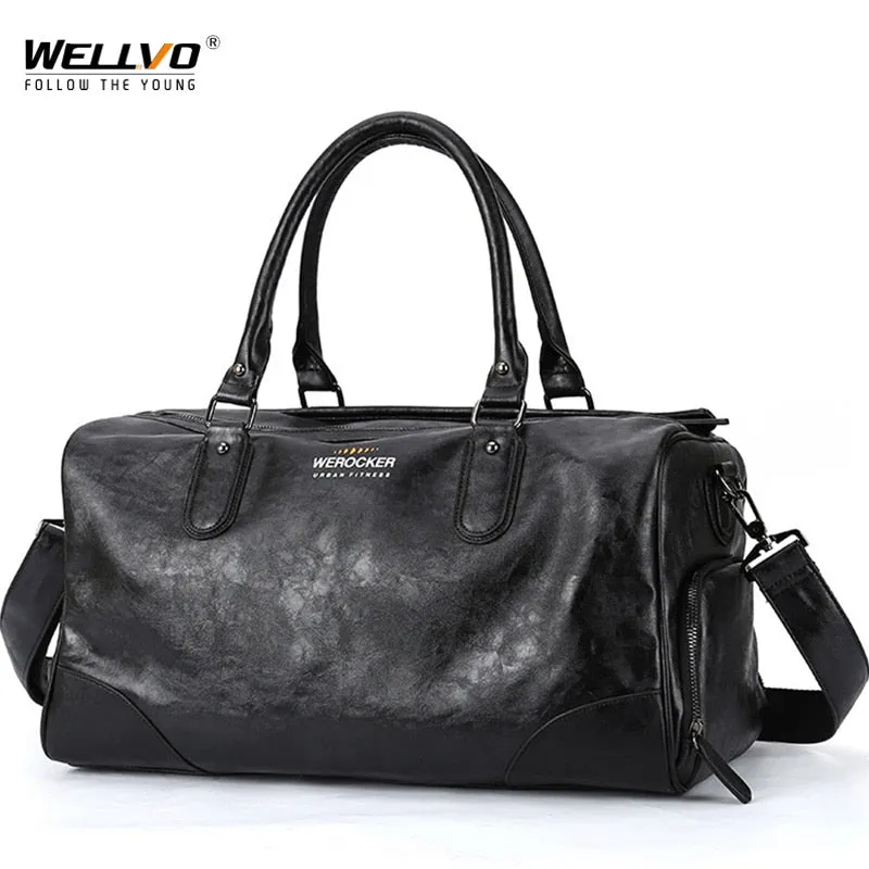 Vintage Leather Duffle Bag