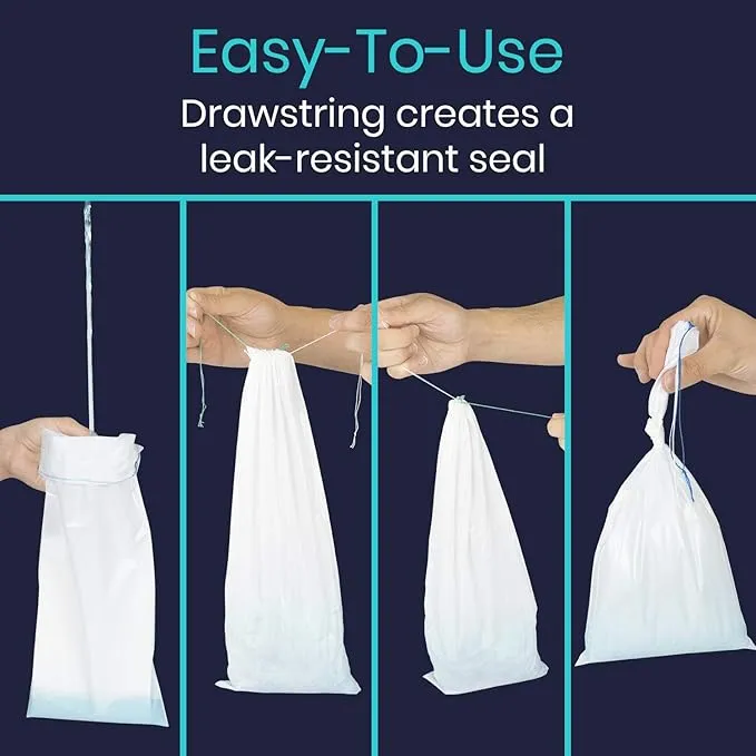 Vive Disposable Urine Bags (20 Count) - Pee Bags for Emergencies, Camping & Car Travel - Travel Urinal for Men and Women - Portable Urine Collection Bags - Leak-Proof Pee Bag - Emergency Urine Bag Kit