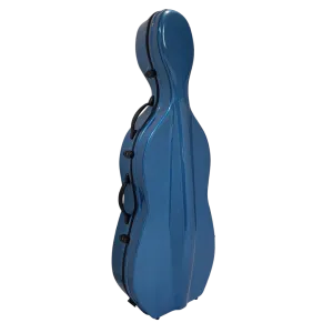 Vivo Deluxe Fibreglass Cello Case 4/4 Brushed Blue
