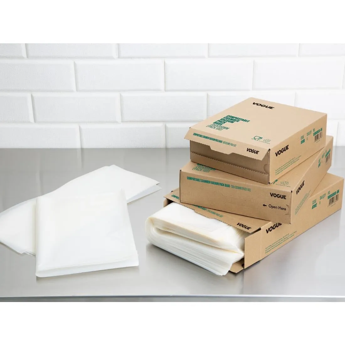 Vogue Compostable Embossed Vacuum Sealer Bags 150x350mm (50 pack)